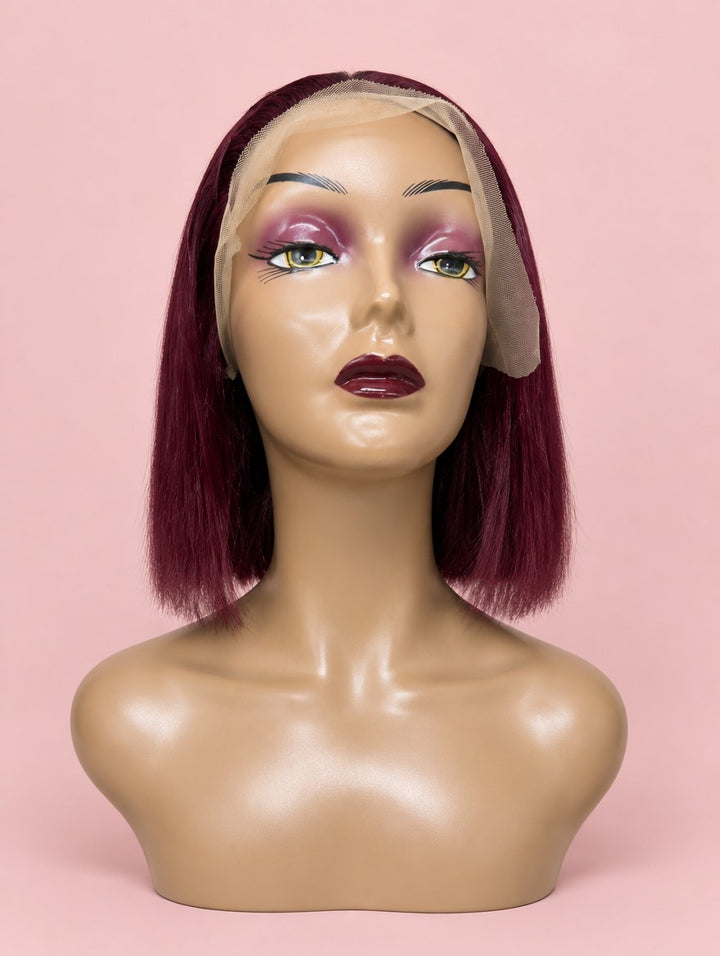 Super Double Drawn Honey Blonde Highlight Straight Bob 13x4 Lace Frontal Wig 8"