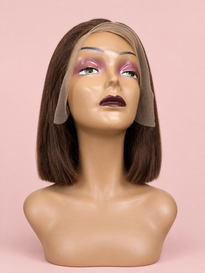 Chocolate Brown Straight Bob 13x4 Lace Frontal Wig 10"