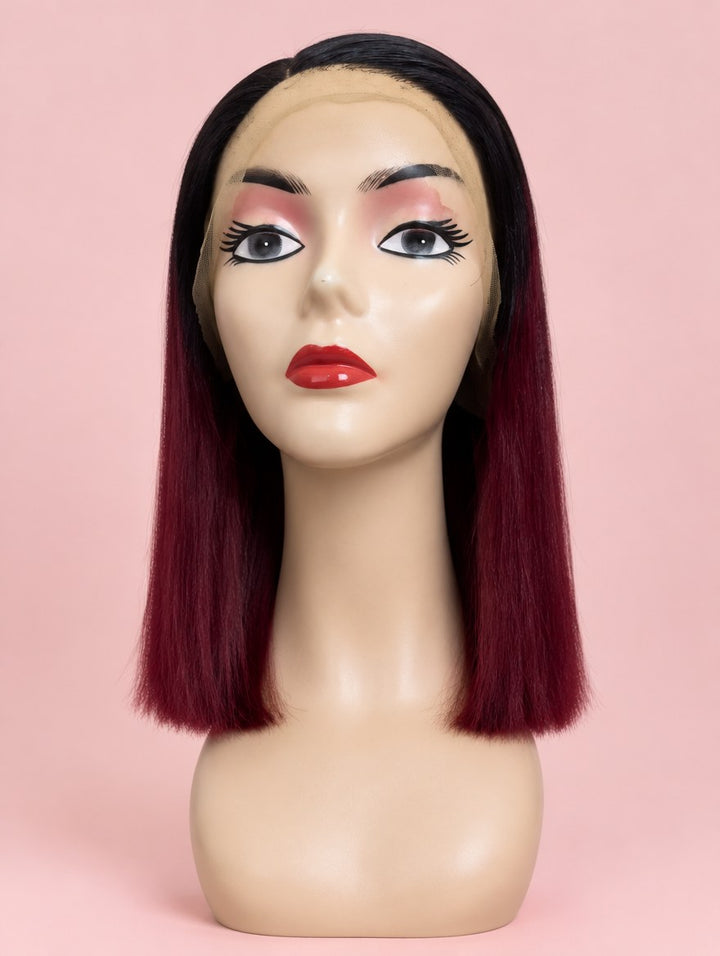 Burgundy 99J Straight Bob 13x4 Lace Frontal Wig 10"