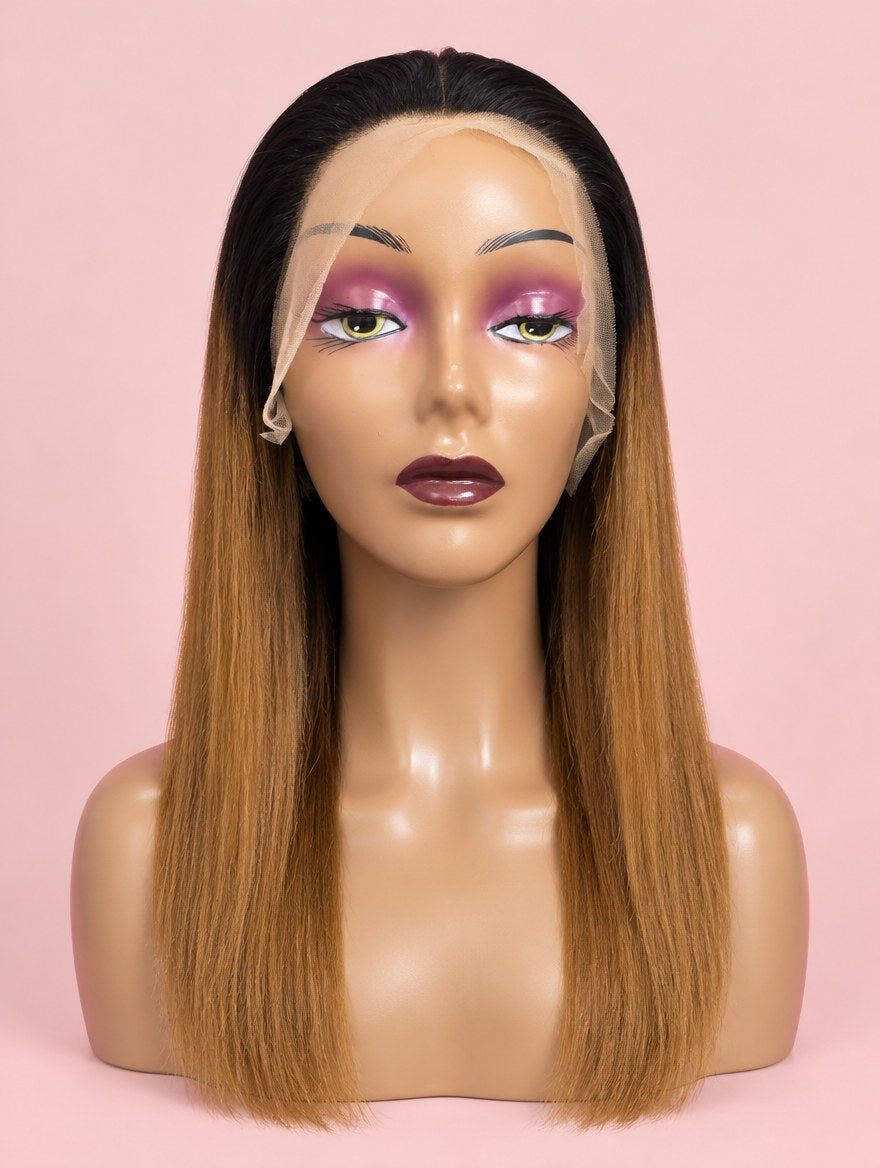 Auburn Ombre Straight 13x4 Lace Frontal Wig
