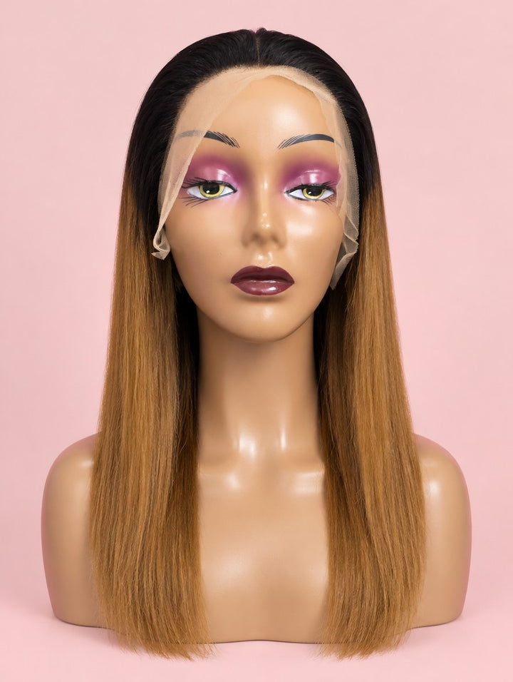 Auburn Ombre Straight 13x4 Lace Frontal Wig