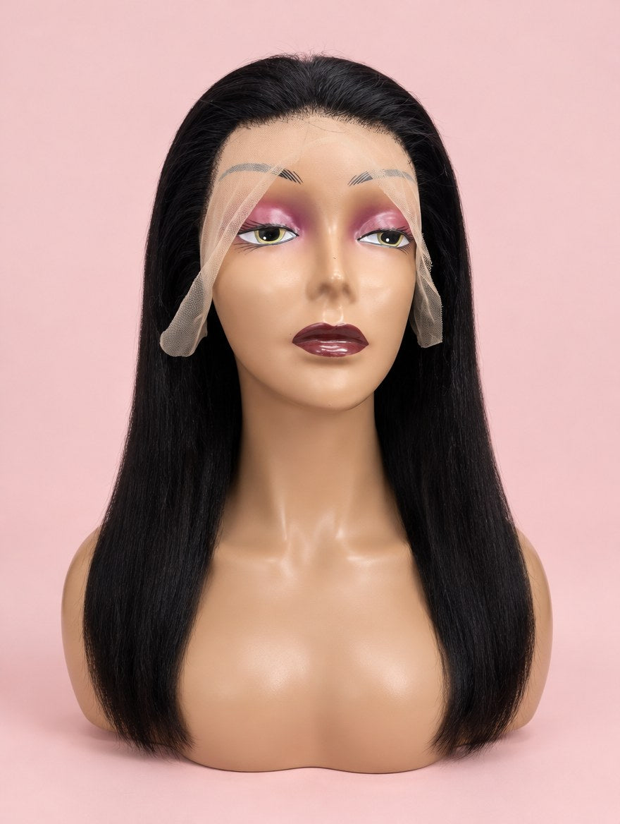 Natural Black Straight 13x4 Lace Frontal Wig 20" 16" front