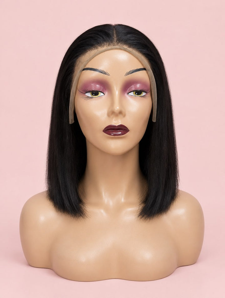 Natural Black Straight Bob 13x4 Lace Frontal Wig 14"