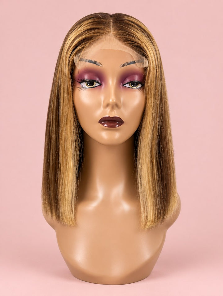 Blonde Highlight Straight 13x4 Lace Frontal Wig 10"