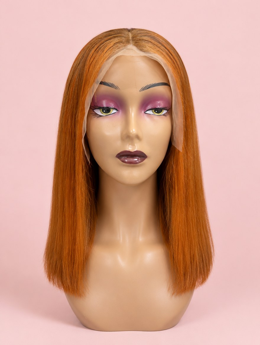 Ginger 350 Straight 13x4 Lace Frontal Wig 12" 14" front