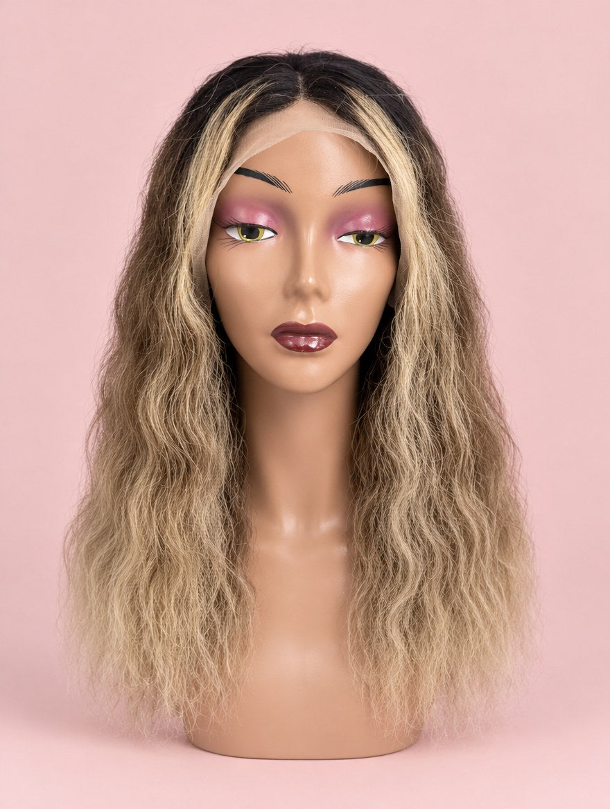 Ash Blonde Ombre Loose Wave 13x4 Lace Frontal Wig