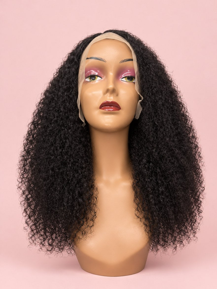 Super Double Drawn Vietnamese Natural Black Baby Curl 13x4 Lace Frontal Wig 18"