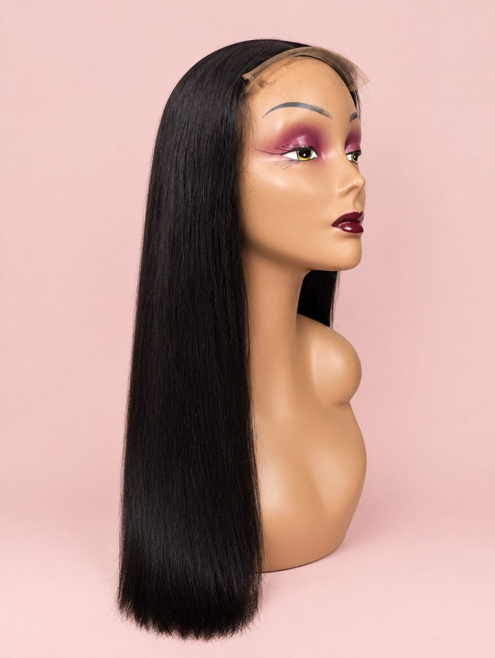 Super Double Drawn Vietnamese Natural Black Straight 5x5 Lace Closure Wig 22"