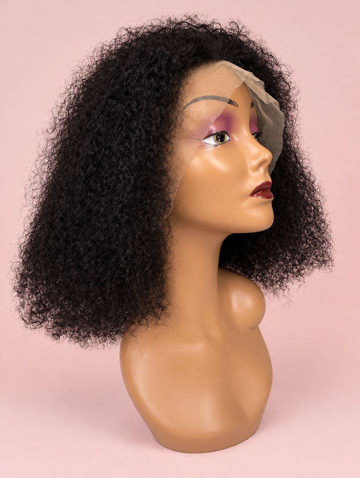 Natural Black Curly 13x4 Lace Frontal Wig