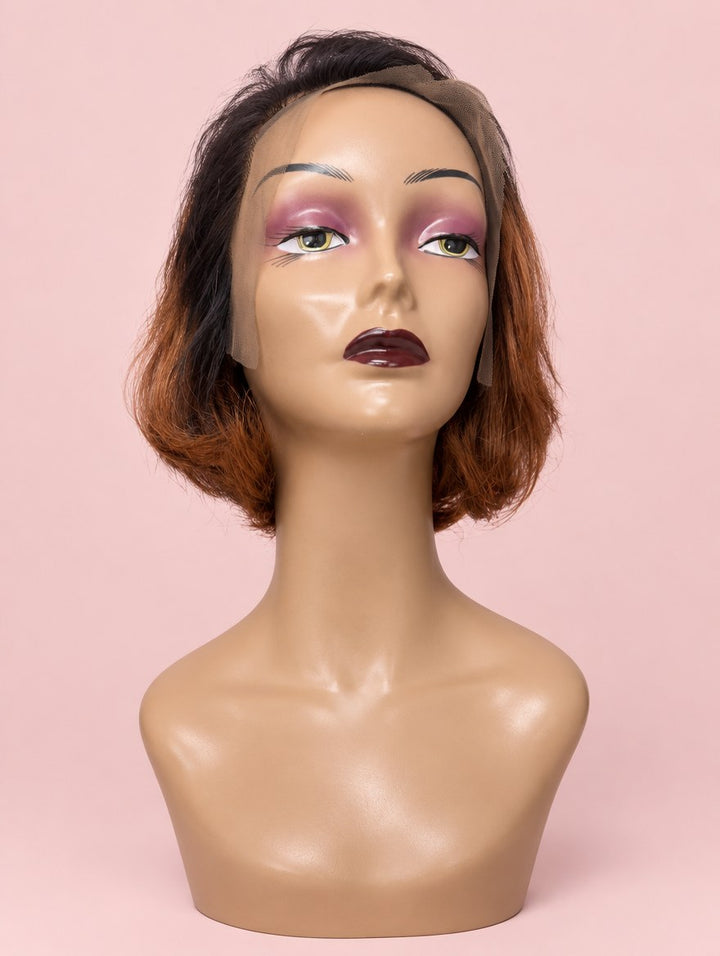 Copper Ombre Pixie Cut 13x4 Lace Frontal Wig