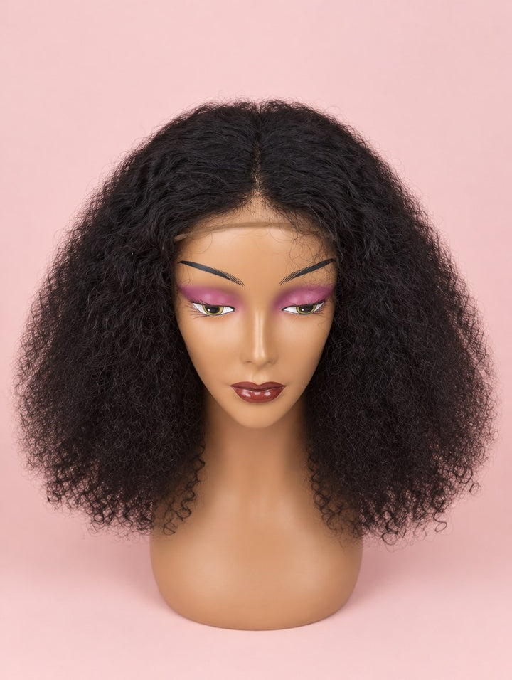 Natural Black Kinky Curly 13x4 Lace Frontal Wig