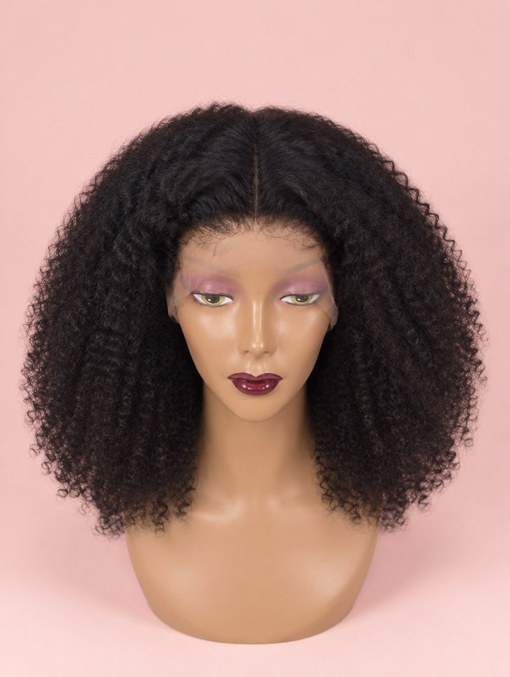 Natural Black Burmese Curl 13x4 Lace Frontal Wig
