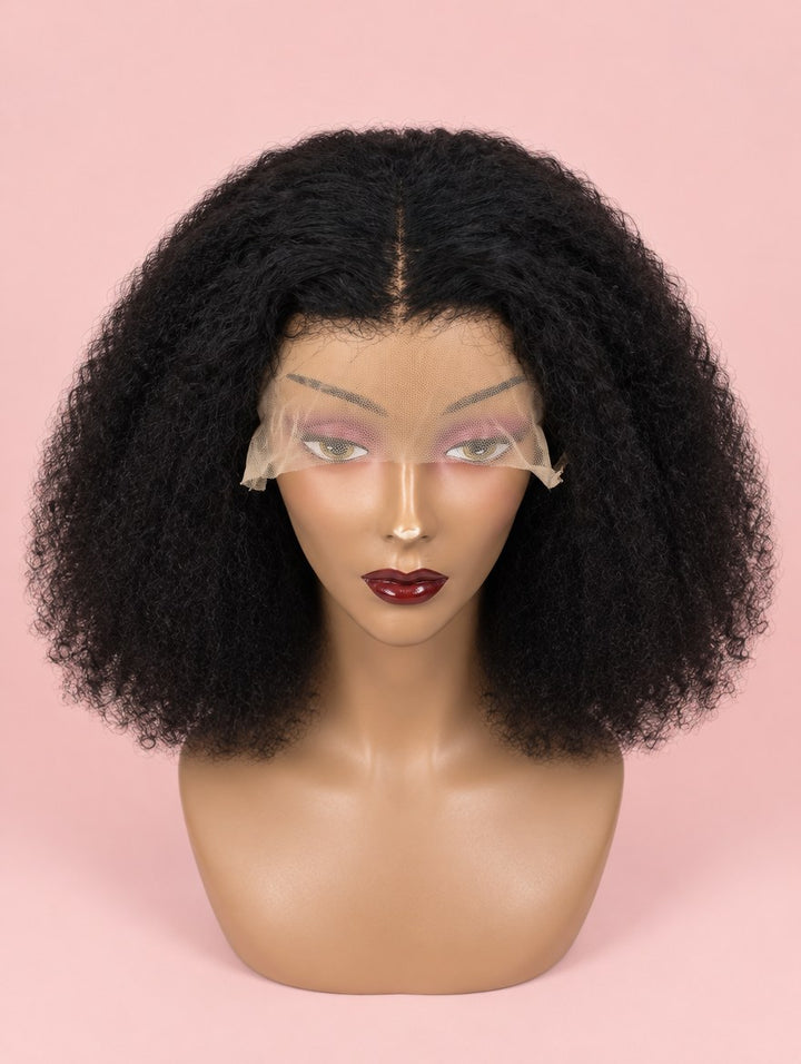 Natural Black Kinky Curly 13x4 Lace Frontal Wig