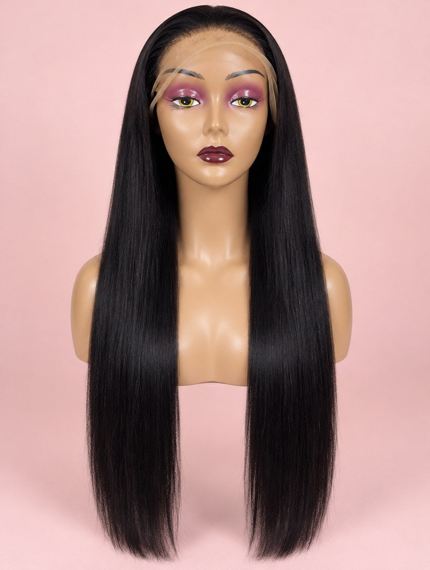 Natural Black Straight 13x6 Lace Frontal Wig 32"