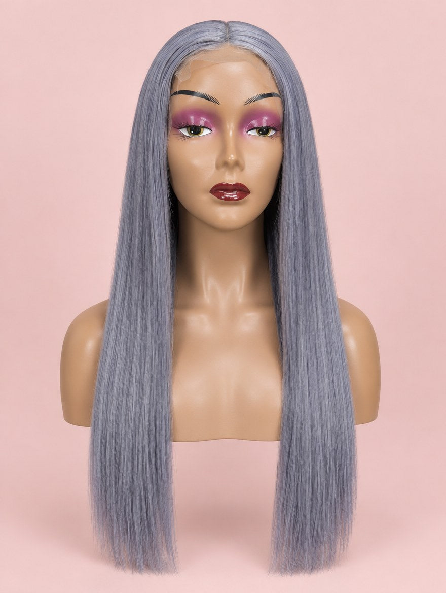 Silver Grey Straight 13x4 Lace Frontal Wig