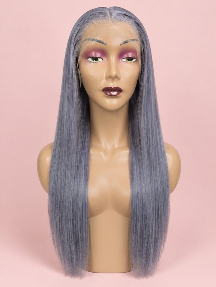Silver Grey Straight 13x4 Lace Frontal Wig