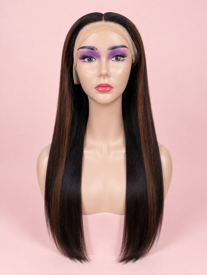 Unique Colour Straight 13x4 Lace Frontal Wig 22"