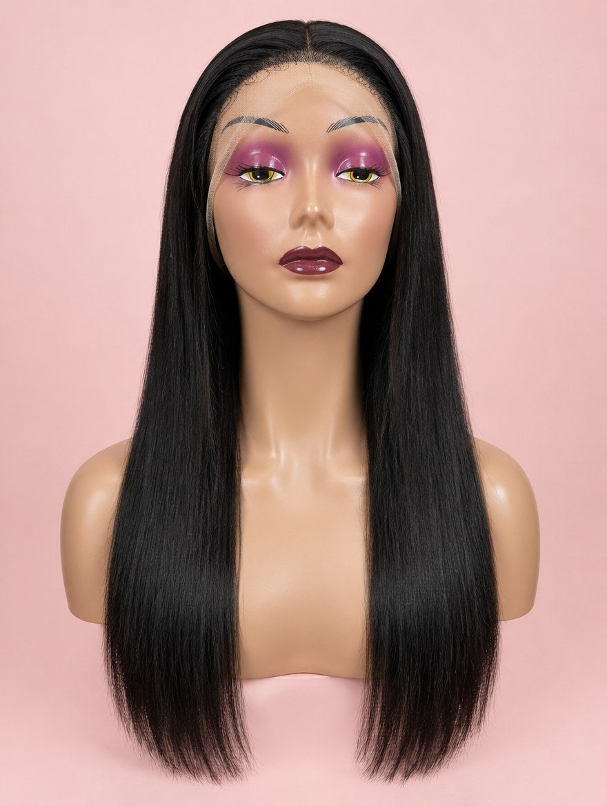 Natural Black Straight 13x4 Lace Frontal Wig 20"