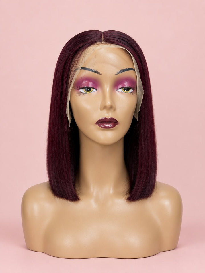 Burgundy 99J Straight 13x4 Lace Frontal Wig 14"