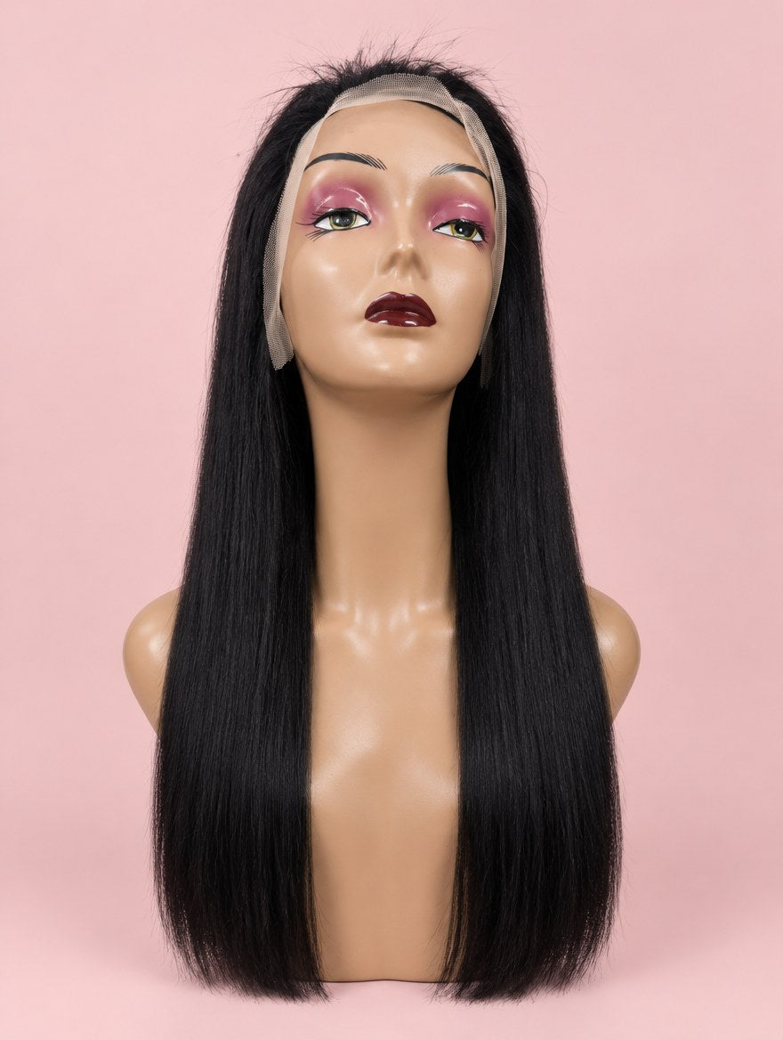 Natural Black Straight 13x4 Lace Frontal Wig 26" 22" front