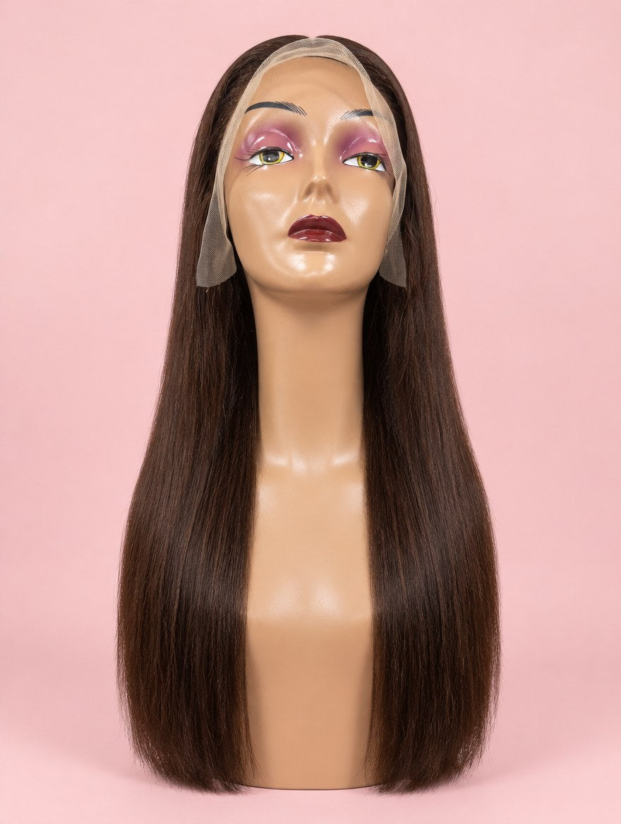 Chocolate Brown Straight 13x4 Lace Frontal Wig 22"