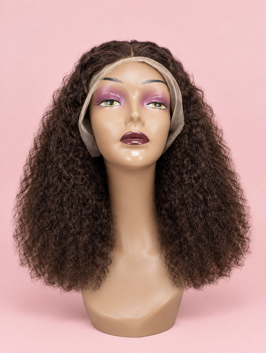 Chocolate Brown Water Wave 13x4 Lace Frontal Wig 16"