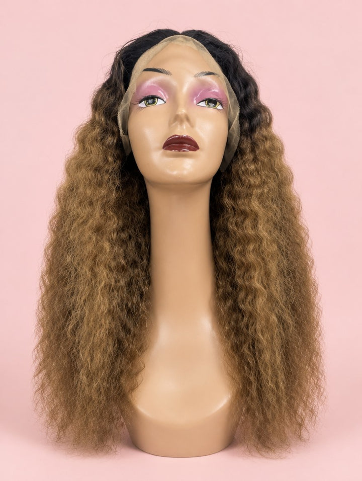 Brown Ombre Water Wave 13x4 Lace Frontal Wig 22"