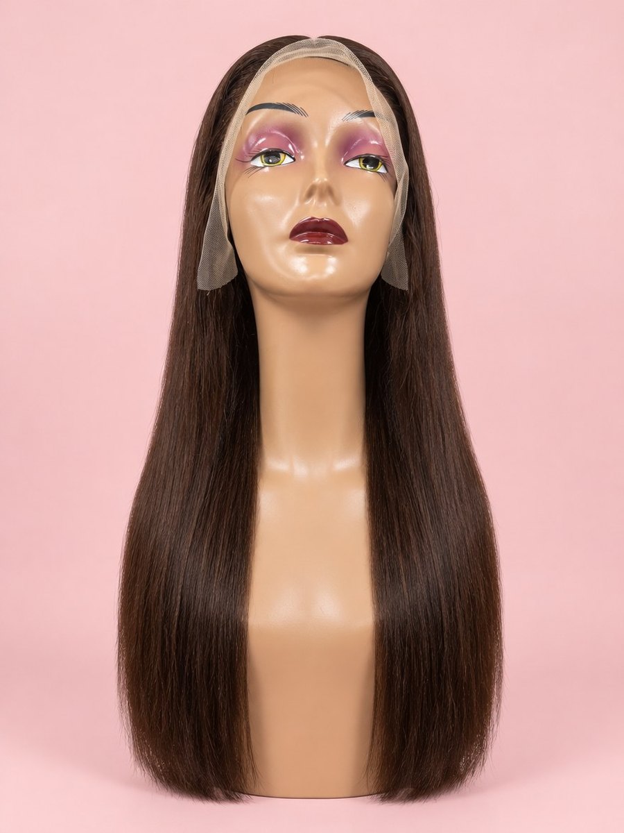 Combo: 22" Chocolate Brown Straight + 8" Bob