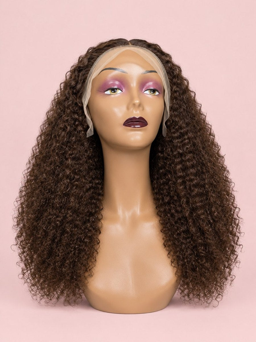 Combo: 18" Chocolate Brown Jerry Curl + 8" Bob