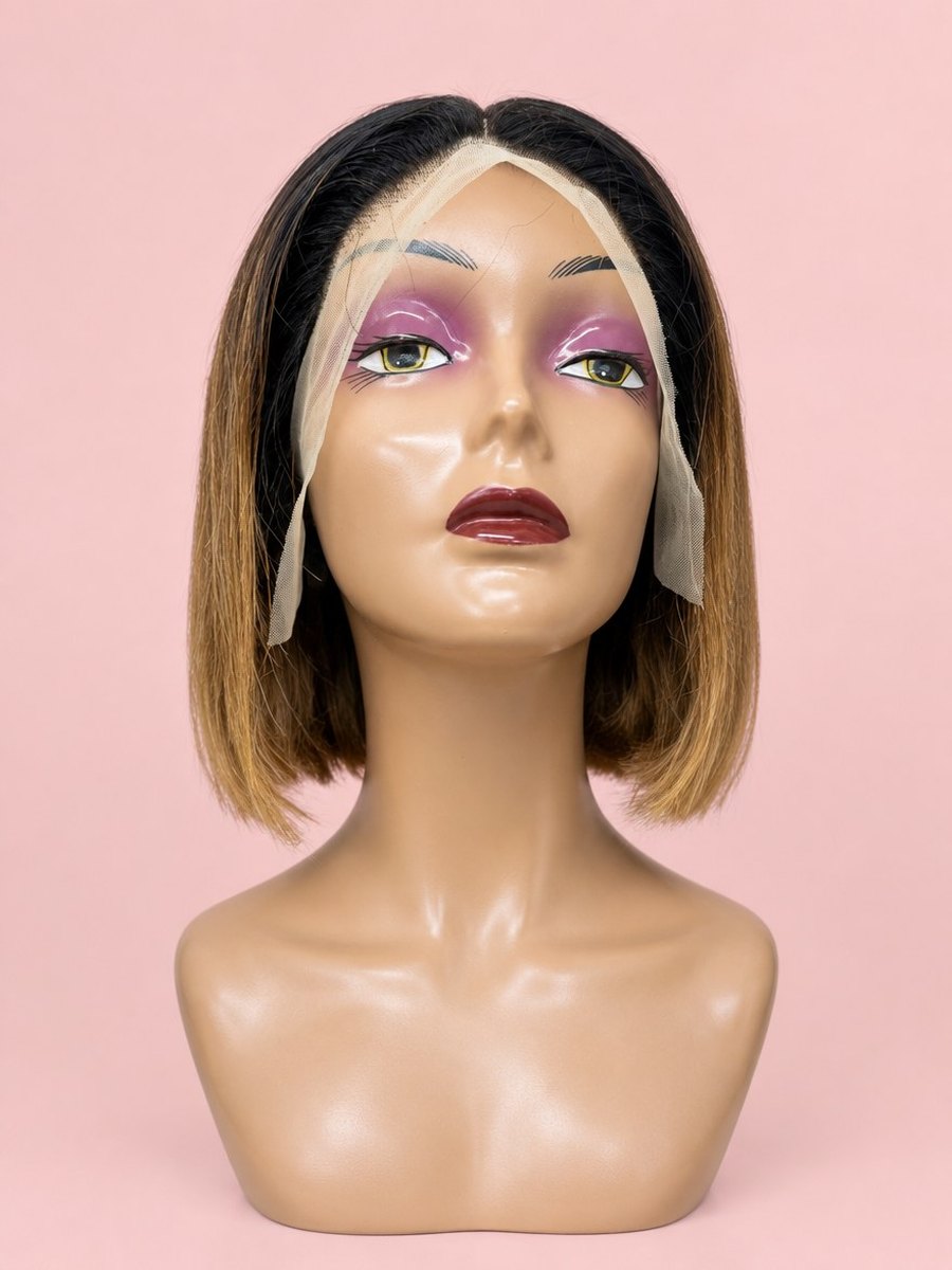 Combo: 22" Brown Ombre Water Wave + 8" Bob