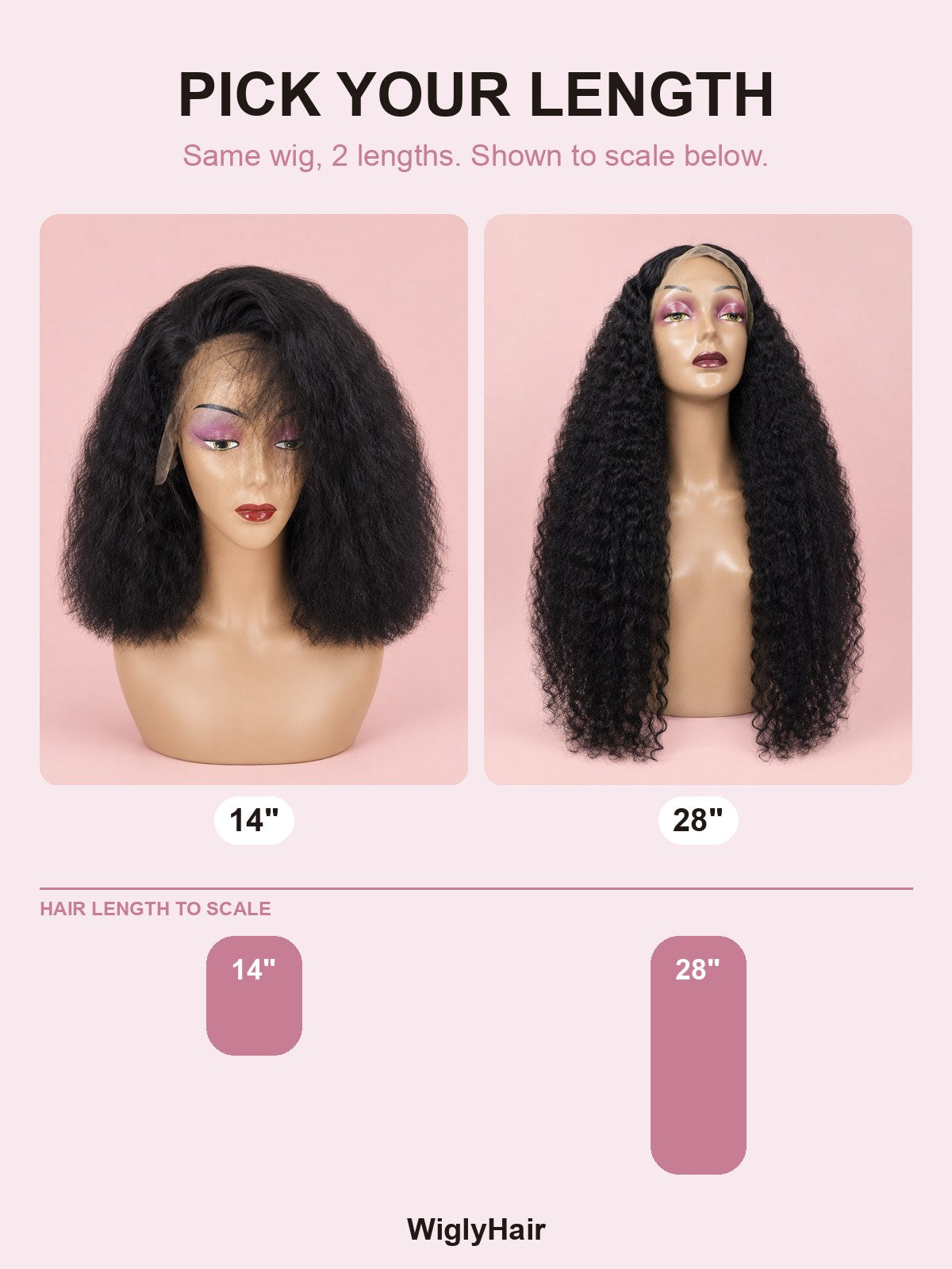 Super Double Drawn Natural Black Water Wave 13x4 Lace Frontal Wig 14" length guide